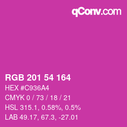 Color code: RGB 201 54 164 | qconv.com