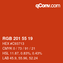 Farbcode: RGB 201 55 19 | qconv.com