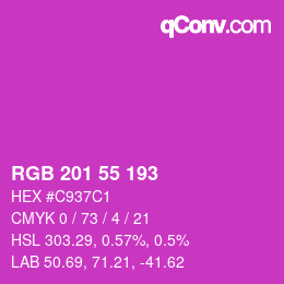 Color code: RGB 201 55 193 | qconv.com