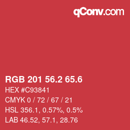 カラーコード: RGB 201 56.2 65.6 | qconv.com