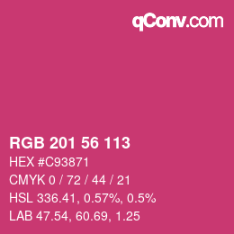颜色代码: RGB 201 56 113 | qconv.com