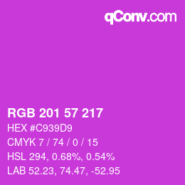 Color code: RGB 201 57 217 | qconv.com
