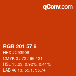 Color code: RGB 201 57 8 | qconv.com
