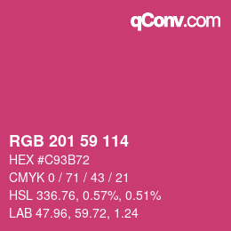 Color code: RGB 201 59 114 | qconv.com