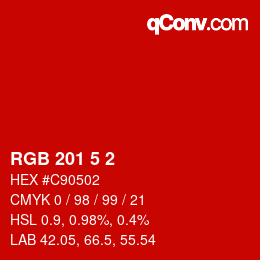 カラーコード: RGB 201 5 2 | qconv.com