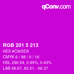 Color code: RGB 201 5 213 | qconv.com
