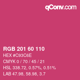 カラーコード: RGB 201 60 110 | qconv.com