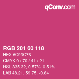 Color code: RGB 201 60 118 | qconv.com