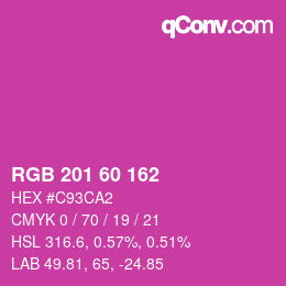 Color code: RGB 201 60 162 | qconv.com