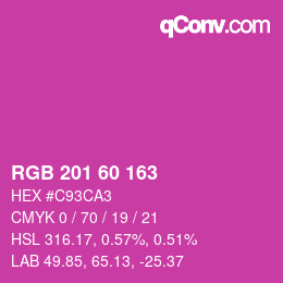 颜色代码: RGB 201 60 163 | qconv.com