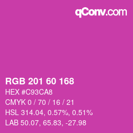 カラーコード: RGB 201 60 168 | qconv.com