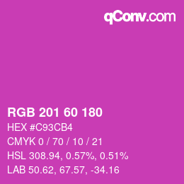 カラーコード: RGB 201 60 180 | qconv.com