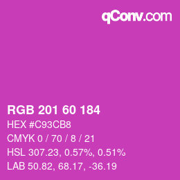 颜色代码: RGB 201 60 184 | qconv.com