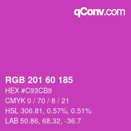 カラーコード: RGB 201 60 185 | qconv.com