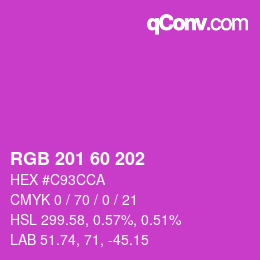 颜色代码: RGB 201 60 202 | qconv.com
