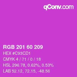 Color code: RGB 201 60 209 | qconv.com