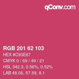 Color code: RGB 201 62 103 | qconv.com