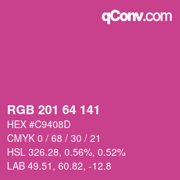 Color code: RGB 201 64 141 | qconv.com