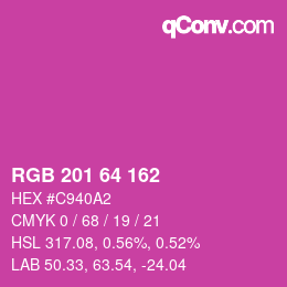 Color code: RGB 201 64 162 | qconv.com