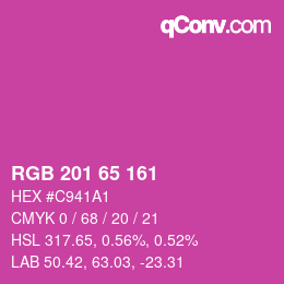 カラーコード: RGB 201 65 161 | qconv.com