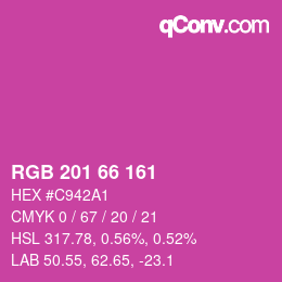 カラーコード: RGB 201 66 161 | qconv.com