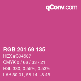 Color code: RGB 201 69 135 | qconv.com