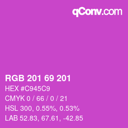 Color code: RGB 201 69 201 | qconv.com