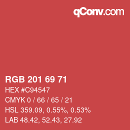 Código de color: RGB 201 69 71 | qconv.com