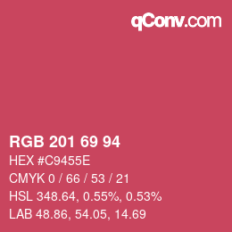 Color code: RGB 201 69 94 | qconv.com