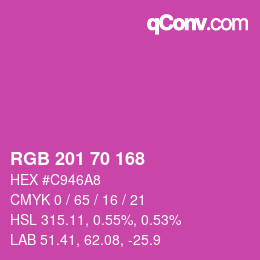 Code couleur: RGB 201 70 168 | qconv.com