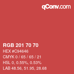 Color code: RGB 201 70 70 | qconv.com