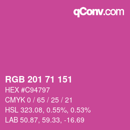 Código de color: RGB 201 71 151 | qconv.com