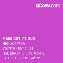 Color code: RGB 201 71 202 | qconv.com