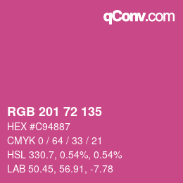 Color code: RGB 201 72 135 | qconv.com