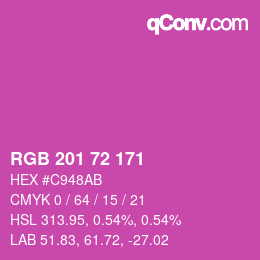 Color code: RGB 201 72 171 | qconv.com