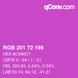 Color code: RGB 201 72 199 | qconv.com