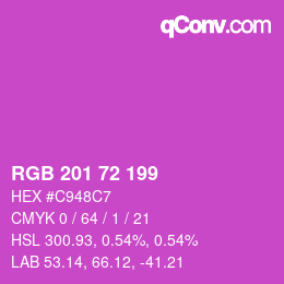 Color code: RGB 201 72 199 | qconv.com