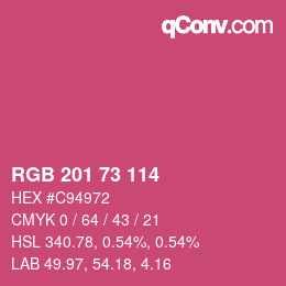 Color code: RGB 201 73 114 | qconv.com