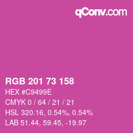 Color code: RGB 201 73 158 | qconv.com