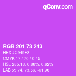 Código de color: RGB 201 73 243 | qconv.com