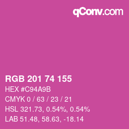 カラーコード: RGB 201 74 155 | qconv.com