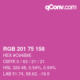 Código de color: RGB 201 75 158 | qconv.com