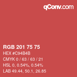 Color code: RGB 201 75 75 | qconv.com