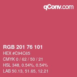 カラーコード: RGB 201 76 101 | qconv.com