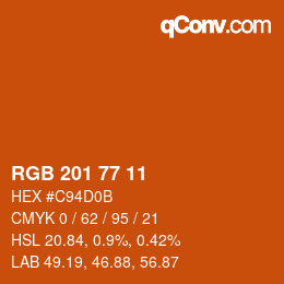 Color code: RGB 201 77 11 | qconv.com