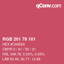 Color code: RGB 201 78 101 | qconv.com