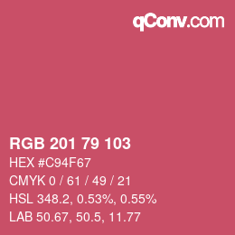 Color code: RGB 201 79 103 | qconv.com