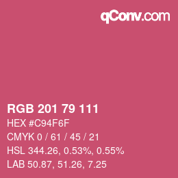 Farbcode: RGB 201 79 111 | qconv.com