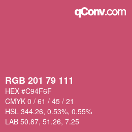 Farbcode: RGB 201 79 111 | qconv.com