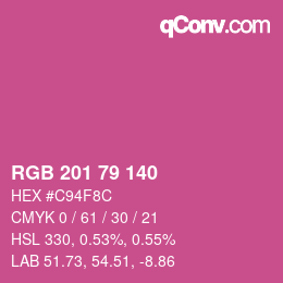 Color code: RGB 201 79 140 | qconv.com